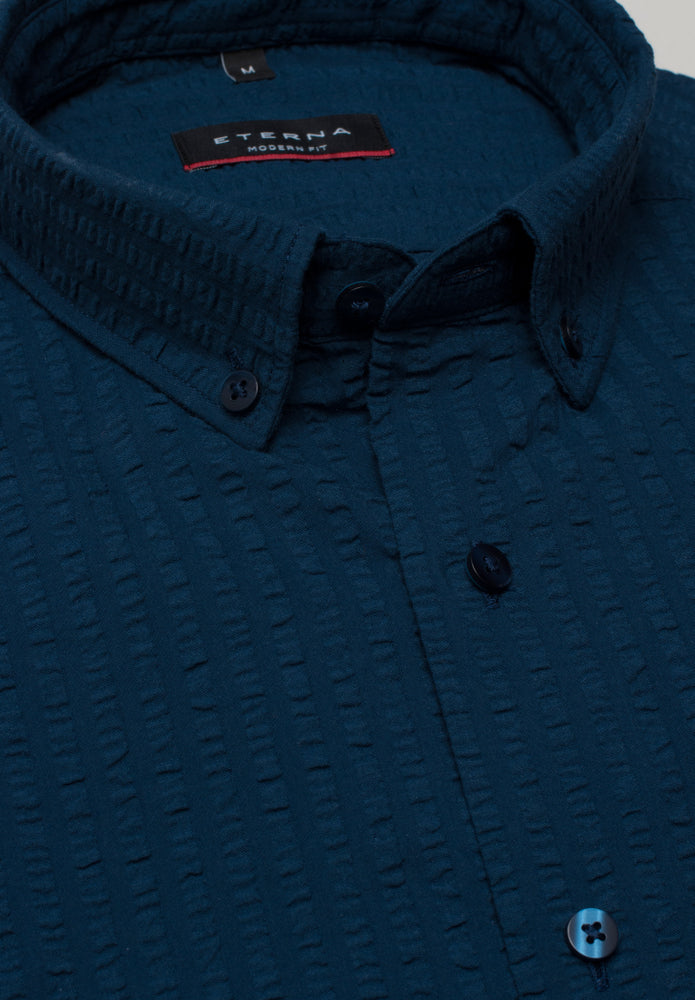 ETERNA Seersucker Hemd MODERN FIT (Marine)