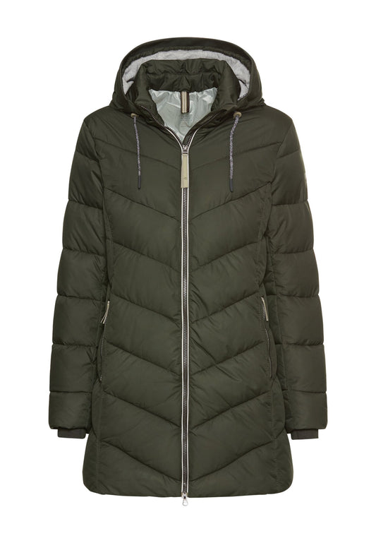 Wattierte Jacke mit abnehmbarer Kapuze (Forest)