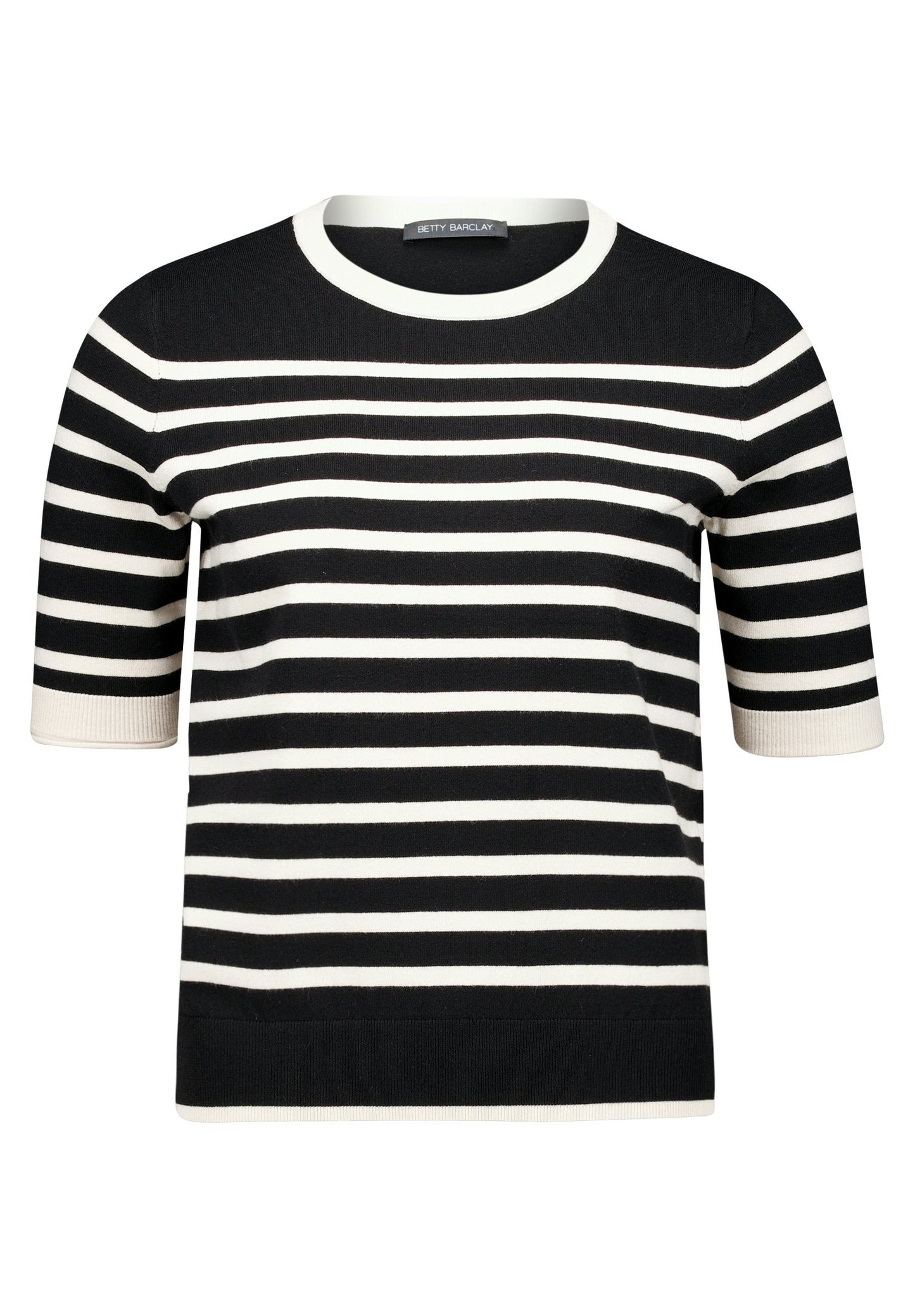 Feinstrickpullover (Patch Black/bei)