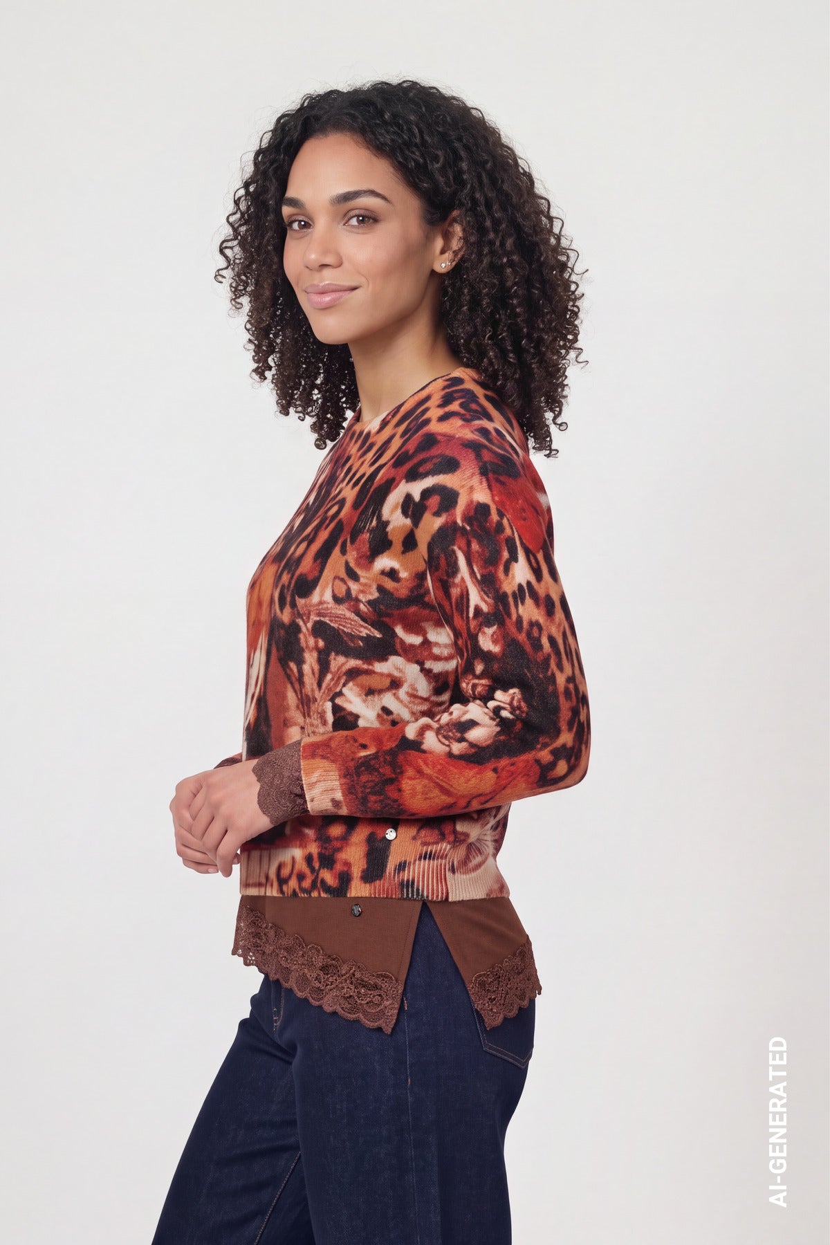 Strickpullover mit Muster-Mix (Autumn Red Gemus)