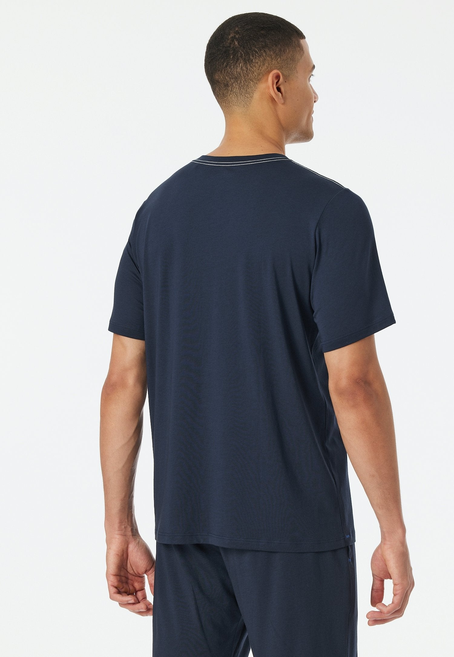 T-Shirt V-Ausschnitt (Nachtblau)