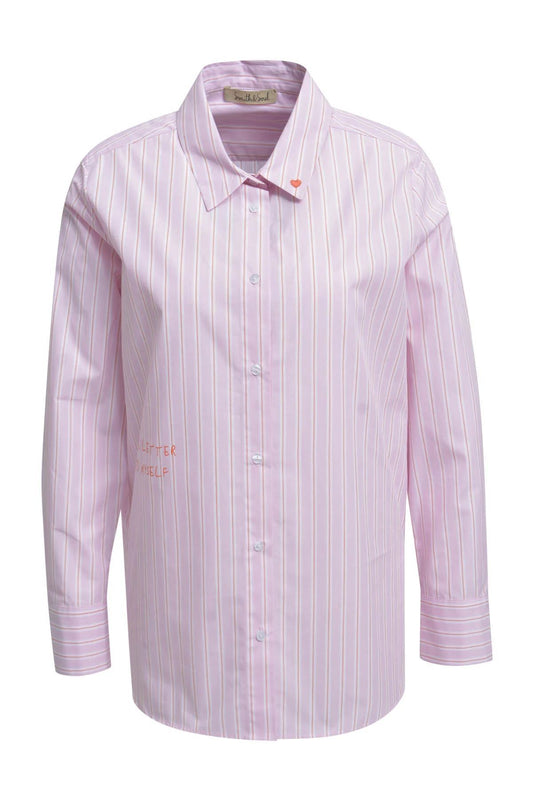 Striped Blouse Love Letter Print (Sugar Print)
