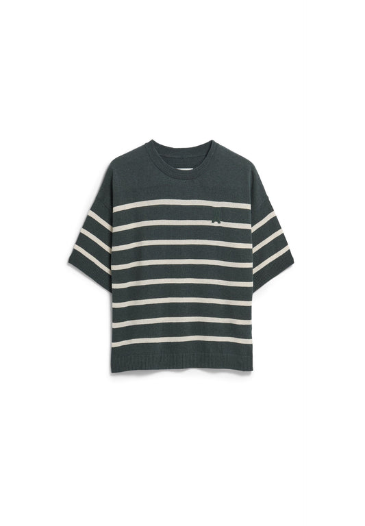 Striped Linen Blend Sweater (Space Steel-und)