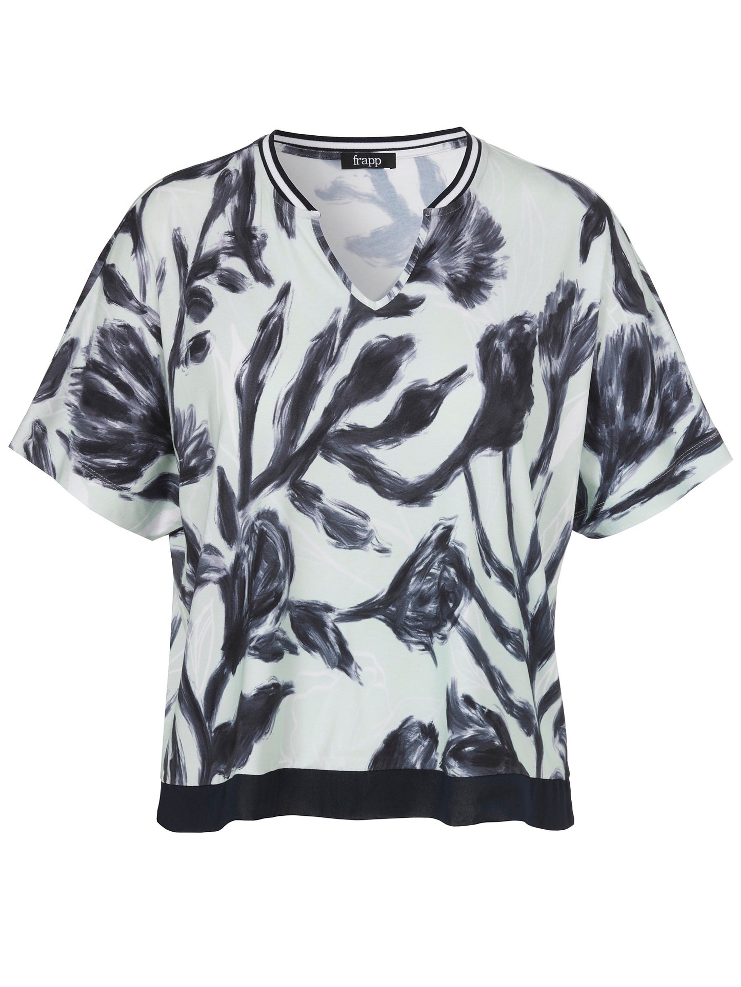 T-Shirt V-Ausschnitt ohne Arm Druck (Mint Multicolor)