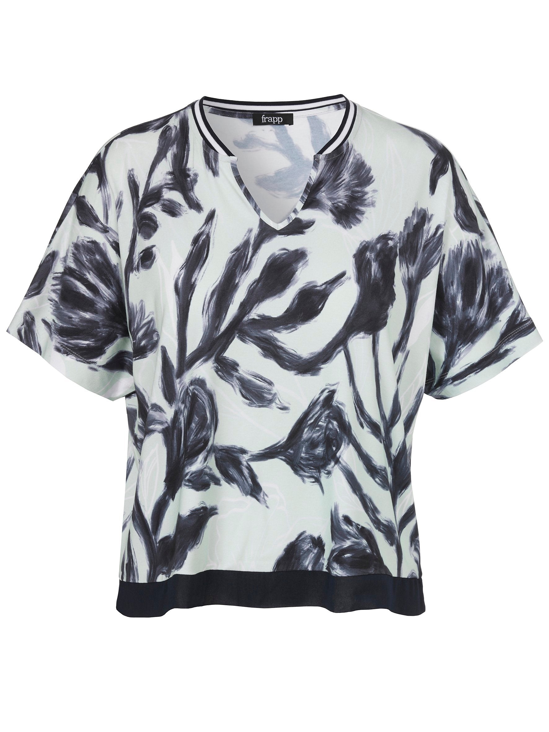 T-Shirt V-Ausschnitt ohne Arm Druck (Mint Multicolor)
