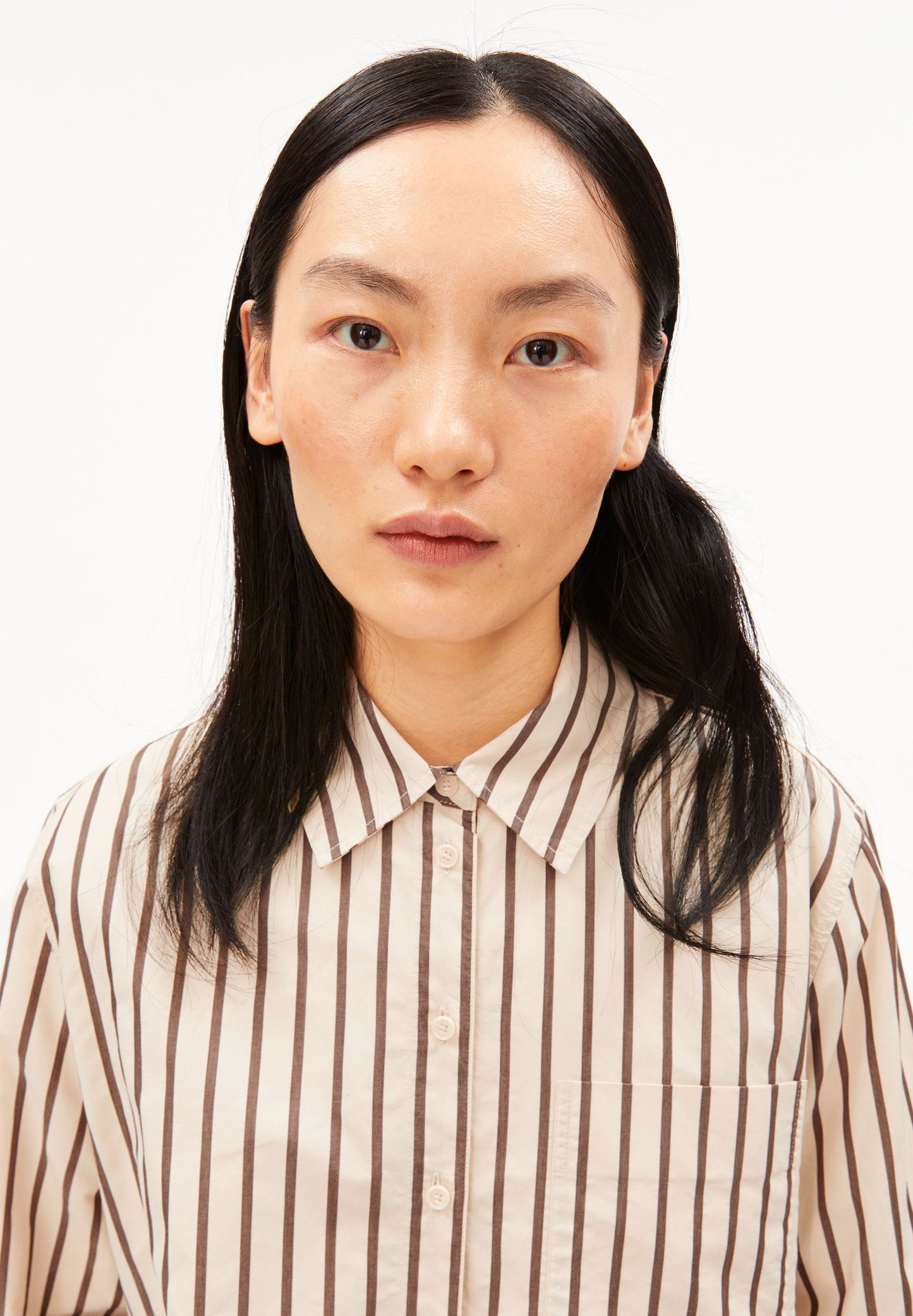 Stripe Loose Shirt Blouse (Oatmilk-claysto)