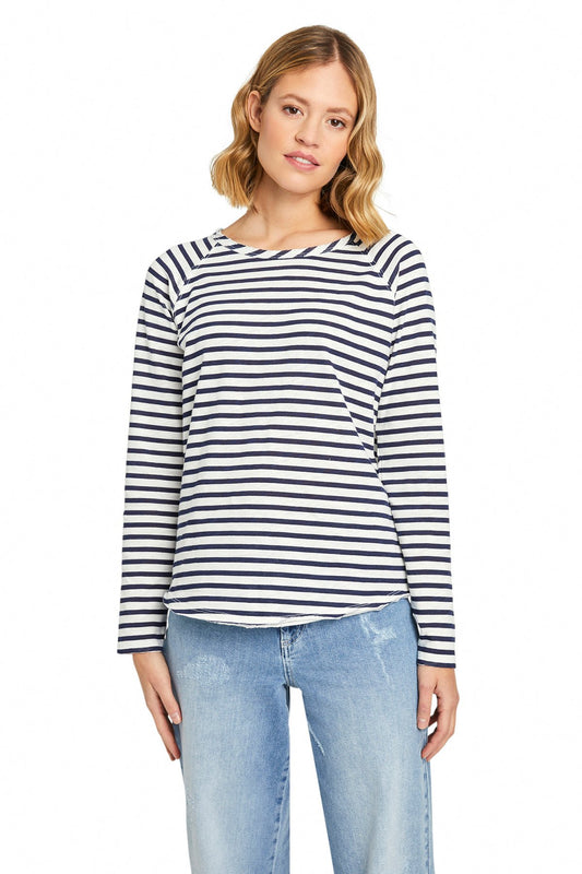 Basic sweat raglan striped (Marine)