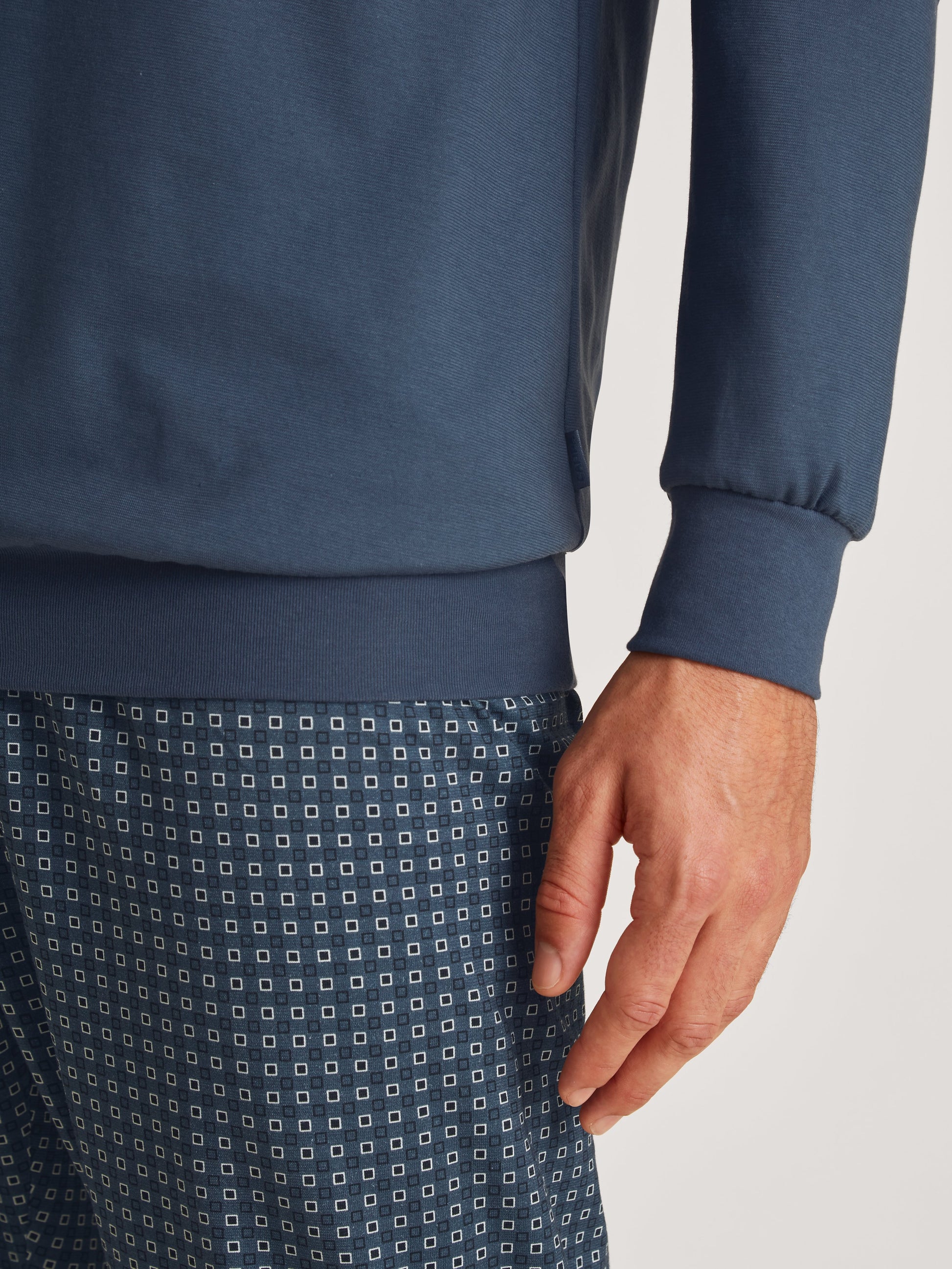 HERREN Pyjama mit Bündchen (Saragossa Blue)