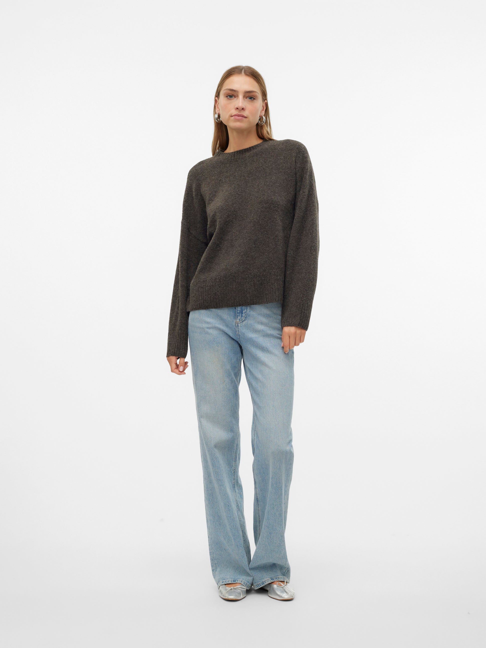 Vmboom Ls O-neck Pullover Ga Noos (Chocolate)