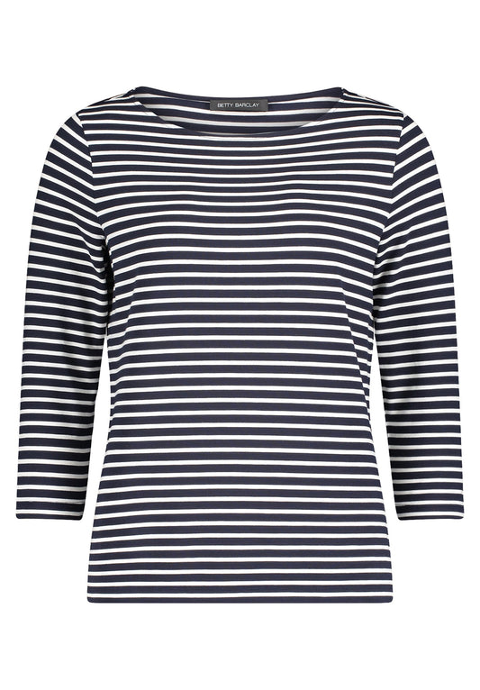 Basic Shirt (Dark Blue/cream)