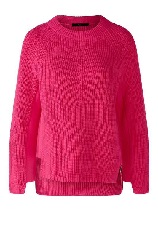 RUBI Pullover mit Reißverschluss in reiner Baumwolle (Pink)