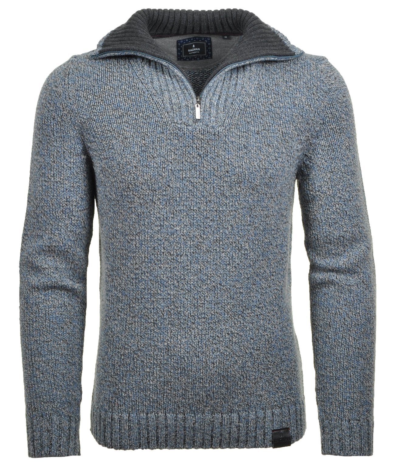 Troyer-Strickpullover Tweed (Hblau Moul)