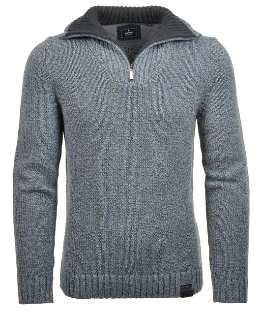 Troyer-Strickpullover Tweed (Hblau Moul)