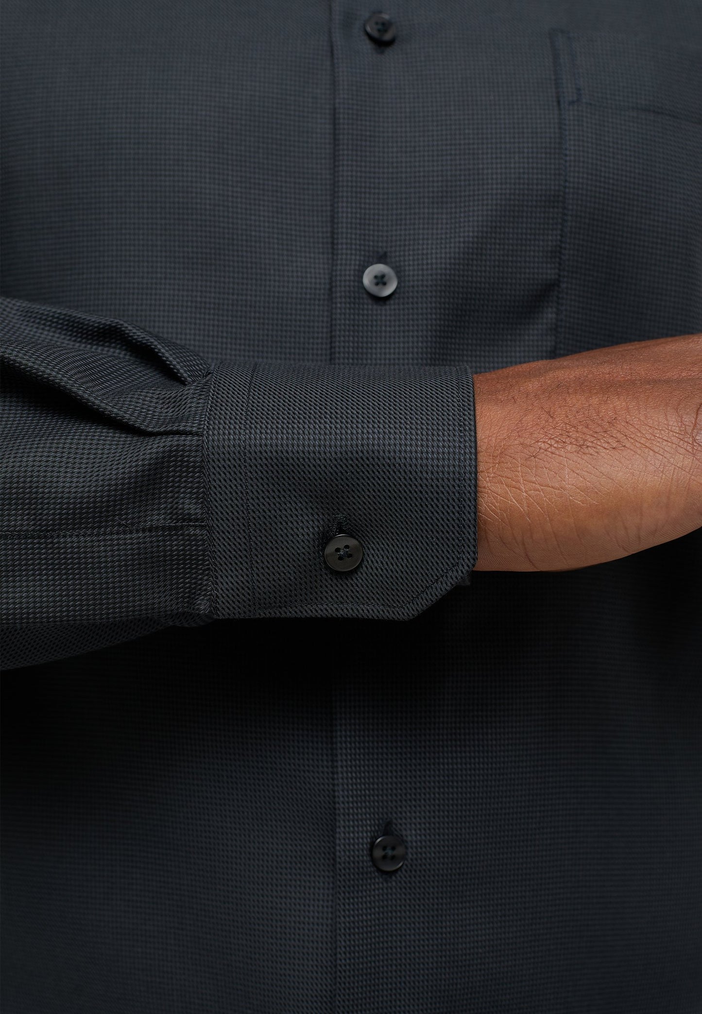 Hemd Twill Langarm (Anthrazit)