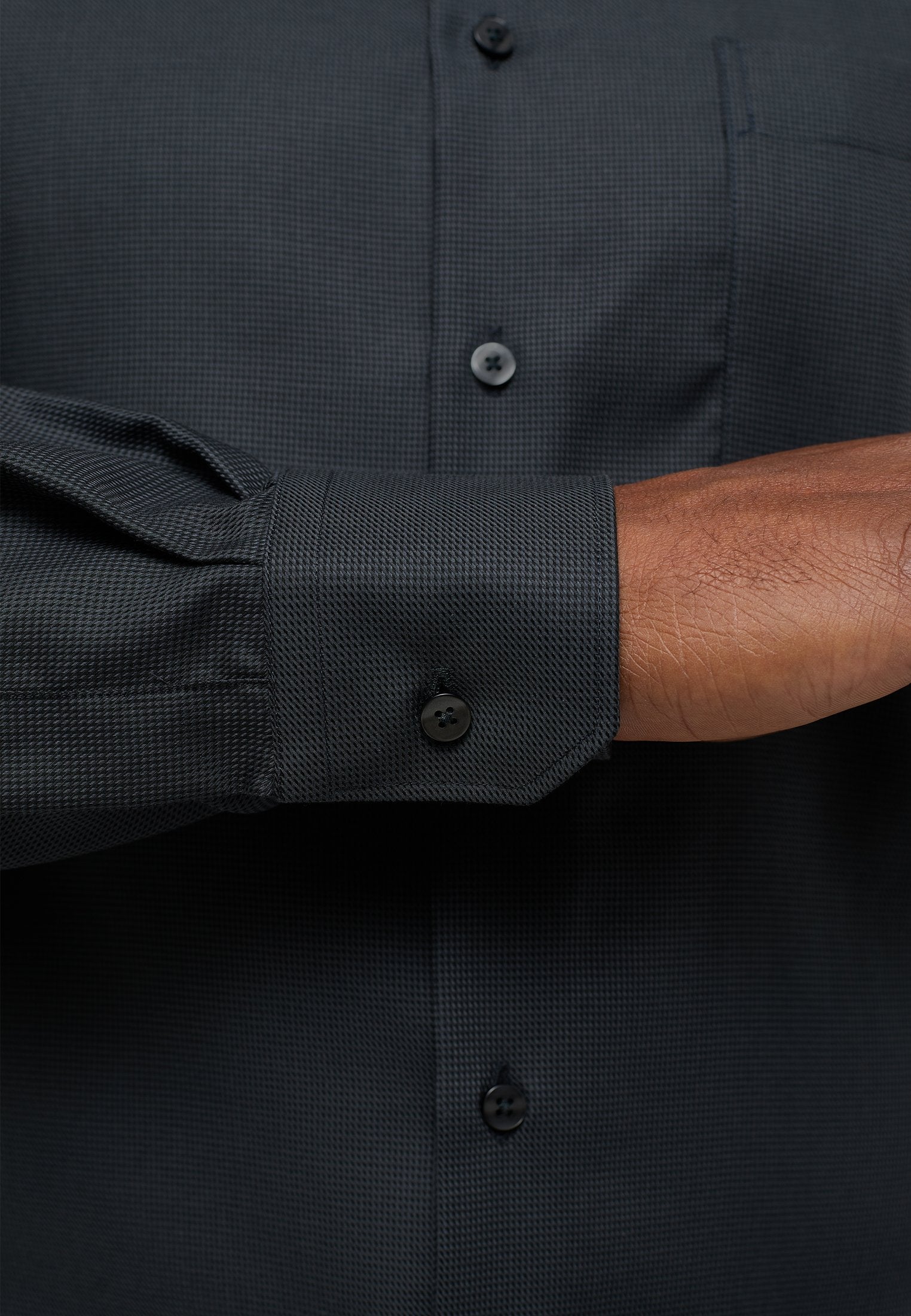 Hemd Twill Langarm (Anthrazit)