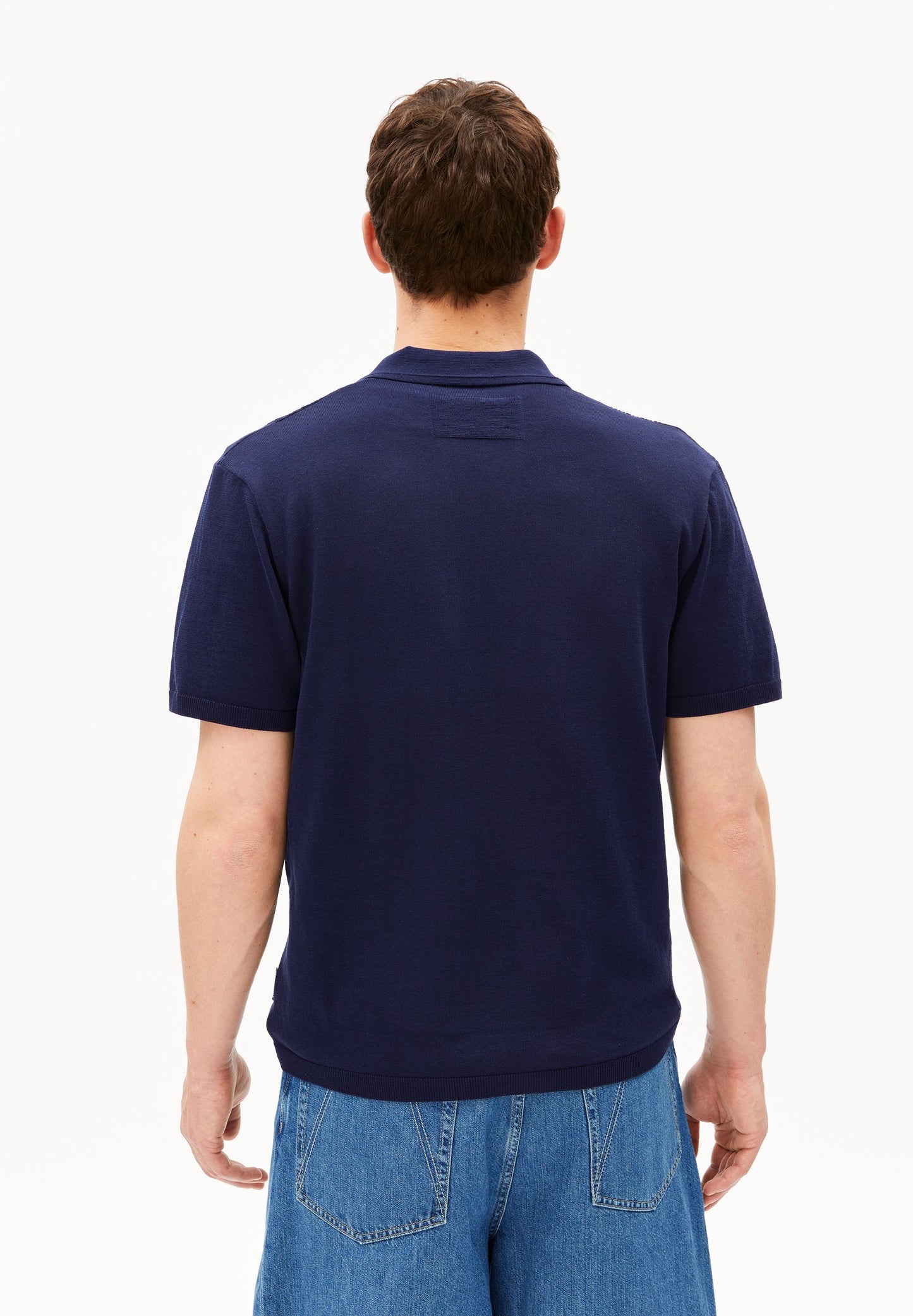 Cotton Knit Poloshirt (Tinted Navy)