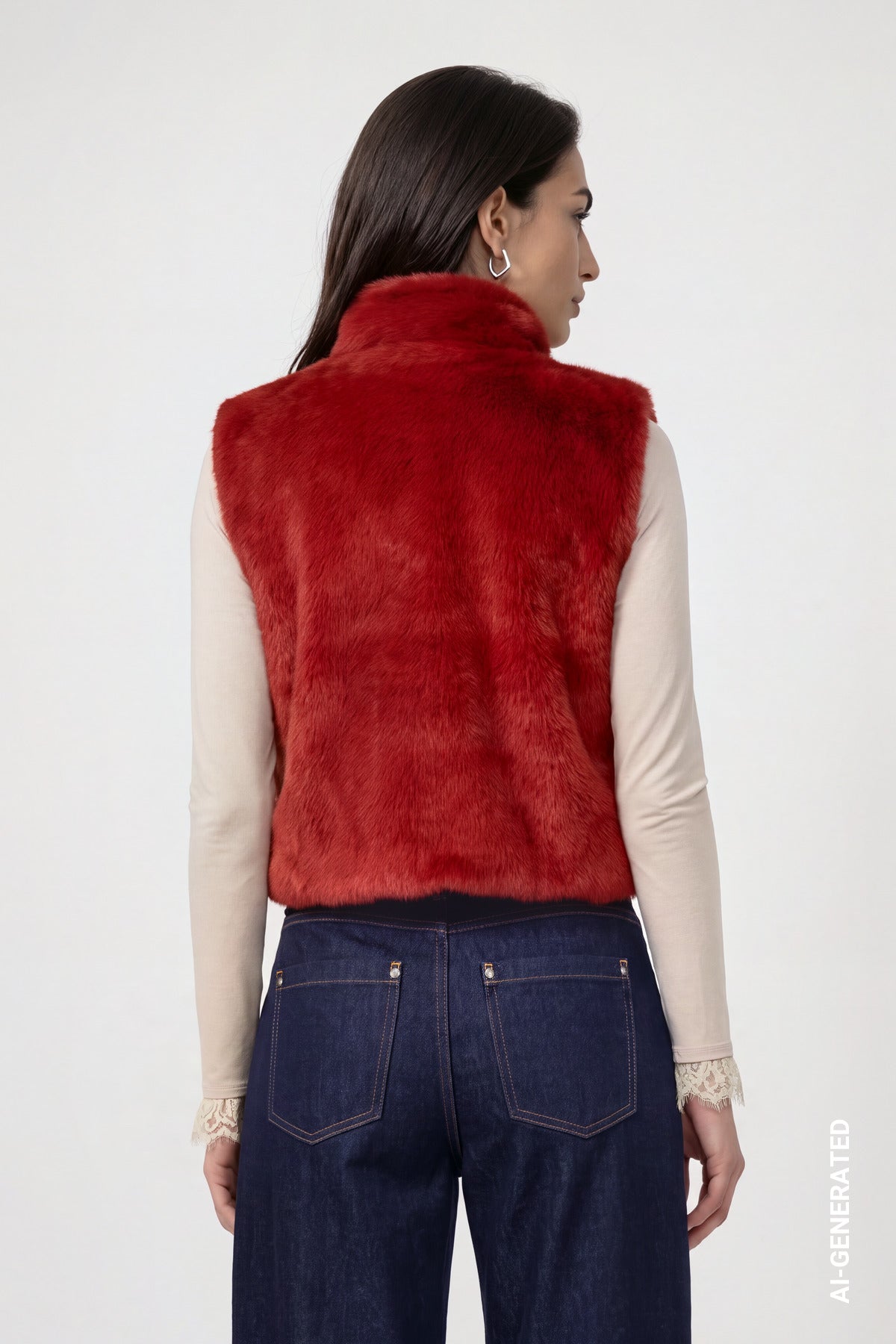 Weste aus Kunstpelz (Autumn Red)