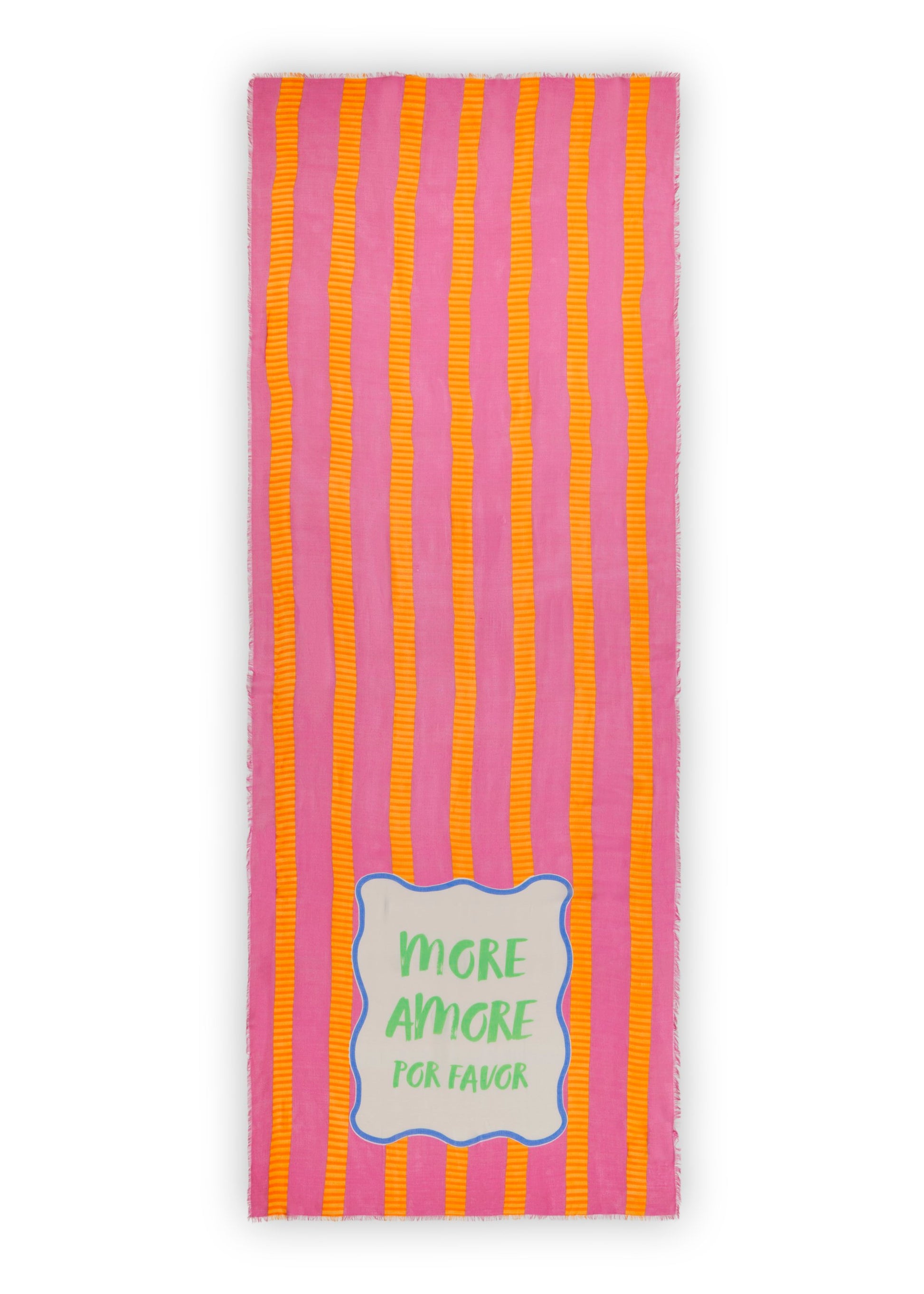 gedruckter Schal aus weicher Viskose-Model-Mischung mit More-Amore-Druck (Pin2 Pink)