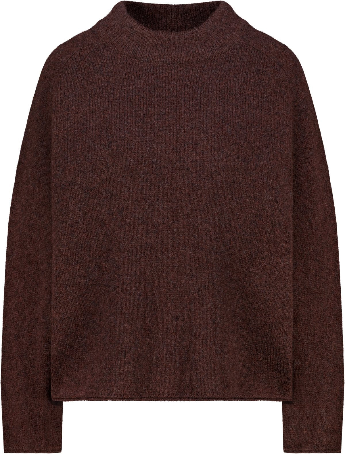 Flauschiger Strickpullover mit Rollsaum (Black Coffee)