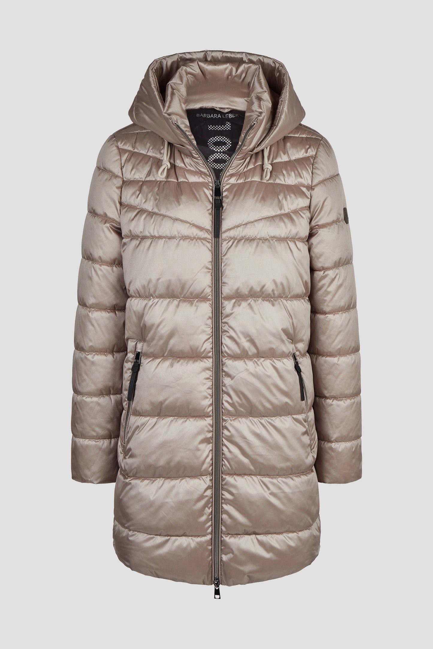 Kurzmantel Down Free mit Kapuze (Light Taupe)
