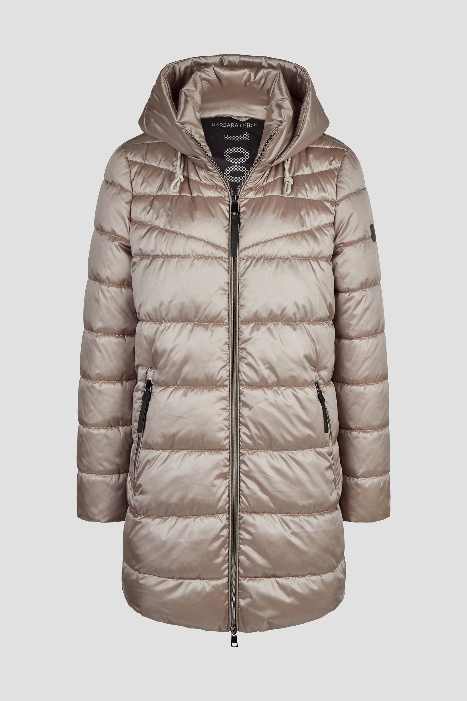 Kurzmantel Down Free mit Kapuze (Light Taupe)