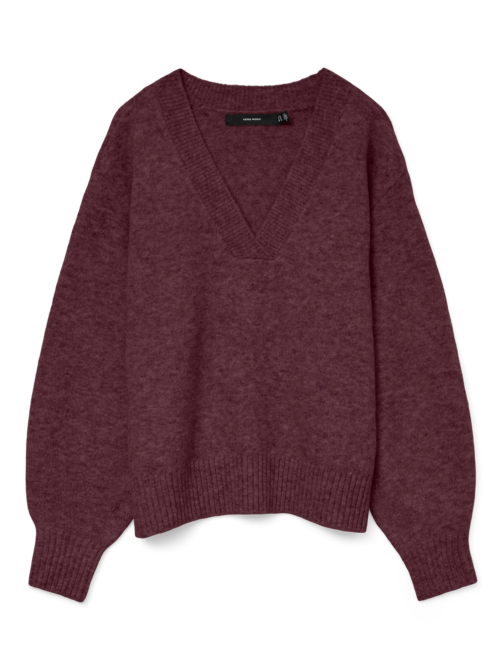 Vmboom Ls V-neck Pullover Noos (Winetastin)