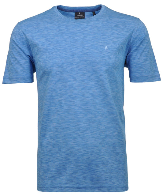 Softknit-T-Shirt mit Rundhals und Flamm-Optik (Aqua)