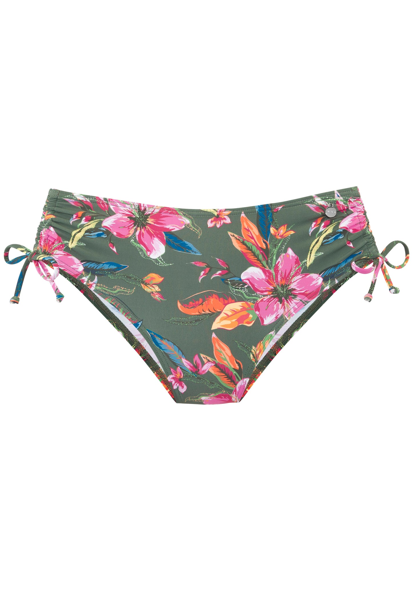LASCANA Bikinihose mit Raffung (Oliv Print)