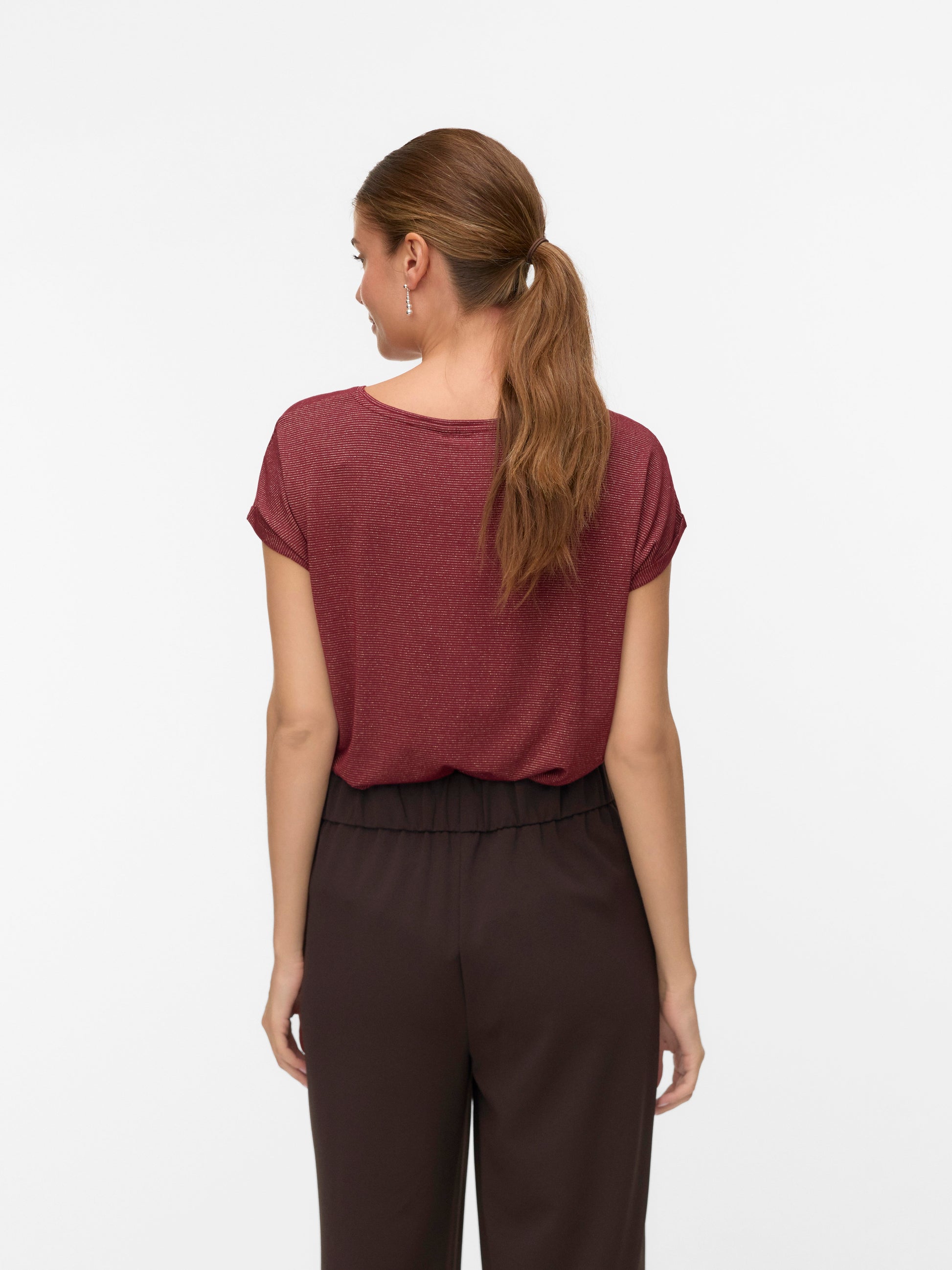 Vmlava Glitter Ss Top Stripe Jrs Noos (Syrah/gold)