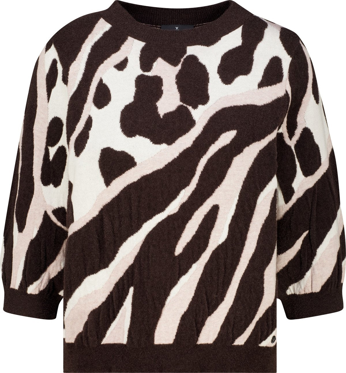 Strickpullover mit Leo-Tiger-Mustermischung (Black Coffee Gem)
