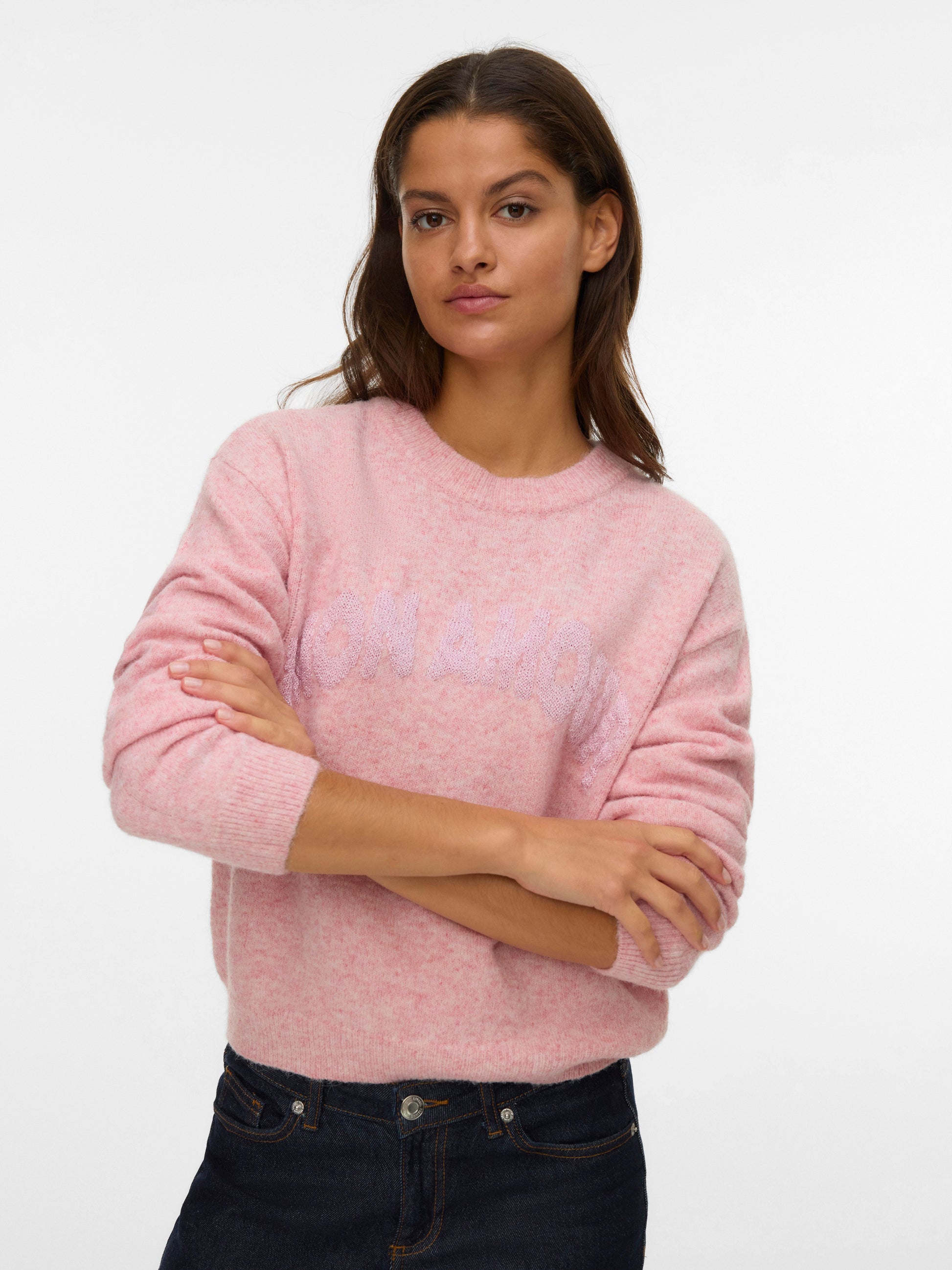 Vmamoremio Ls O-neck Pullover Boo (Rose Elega)