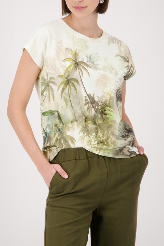 T-Shirt (Olive Gemustert)