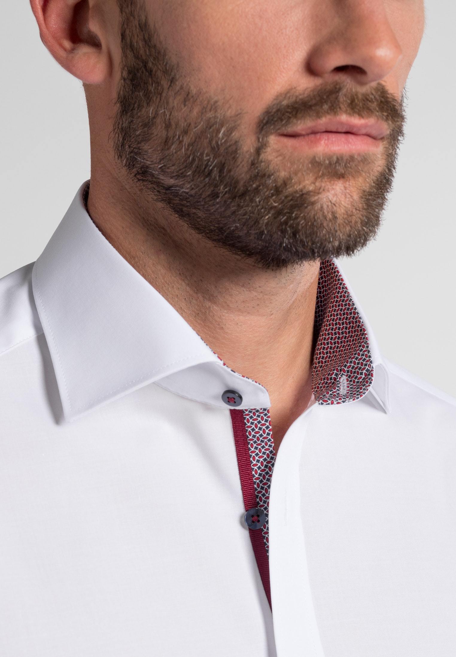 Hemd Chambray Langarm (Weiss)