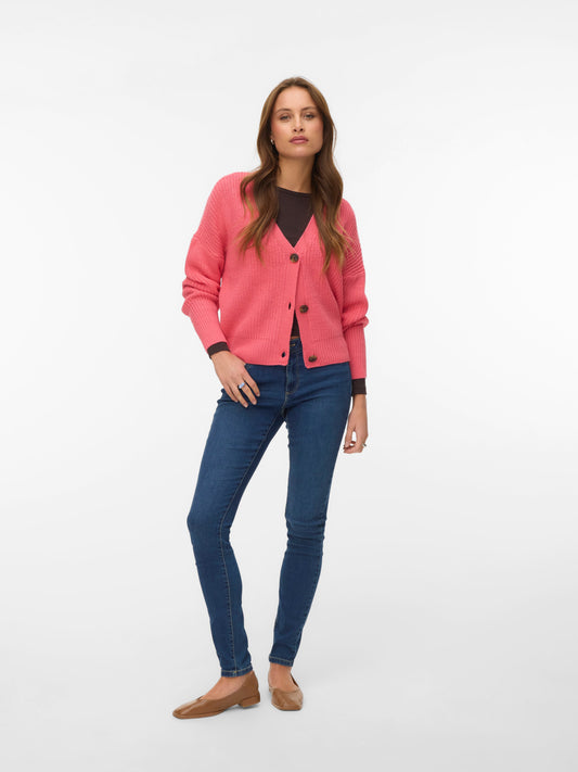 Vmlea Ls V-neck Cuff Cardigan Noos (Coral Paradis)
