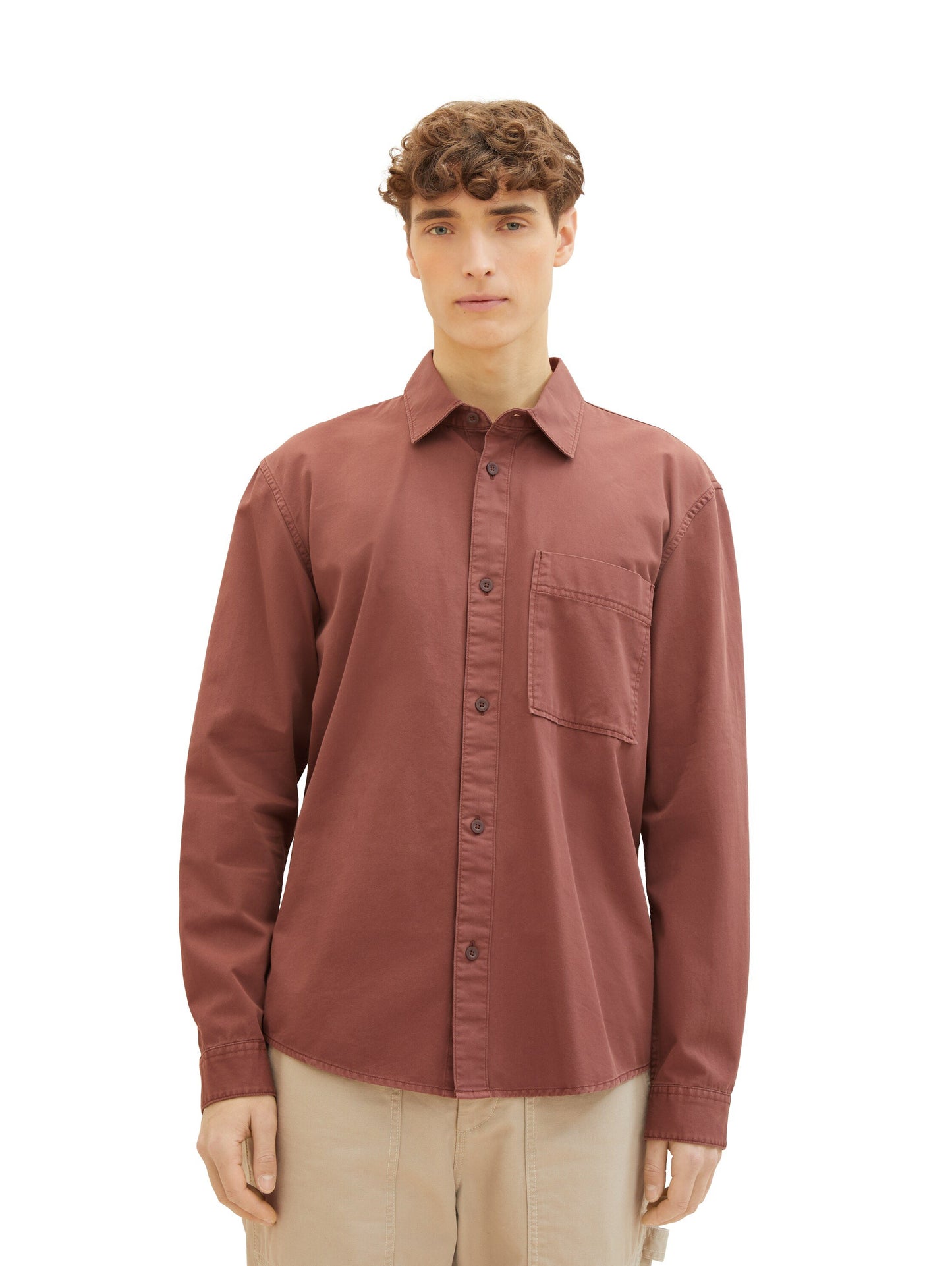 relaxed garment-dye shirt (Russet Brown)