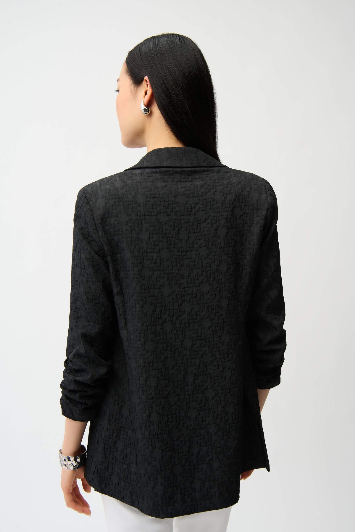 Boxy Blazer aus Jacquard (Schwarz)