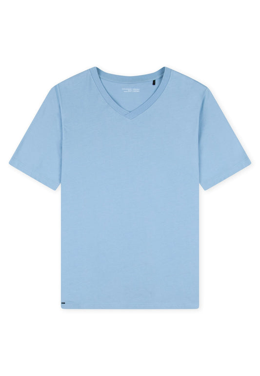 T-Shirt V-Ausschnitt (Pacific Blue)