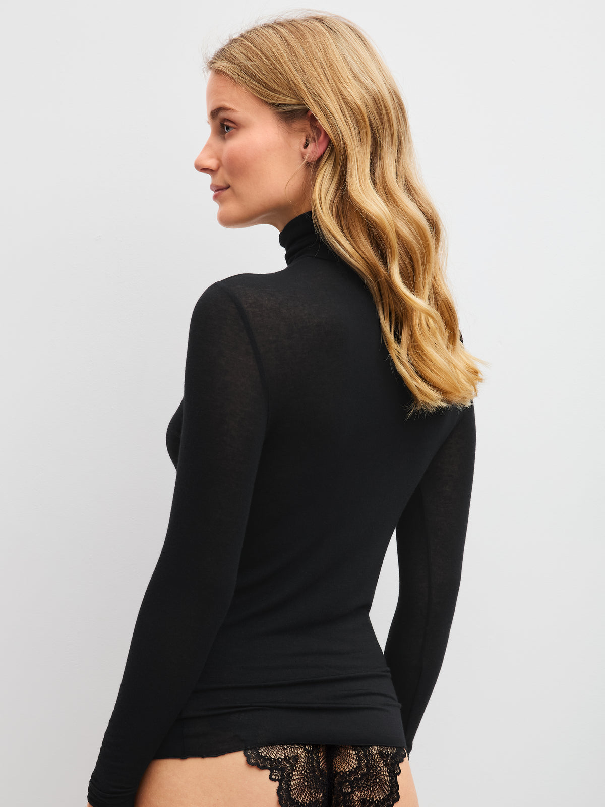 DAMEN Top langarm (Schwarz)