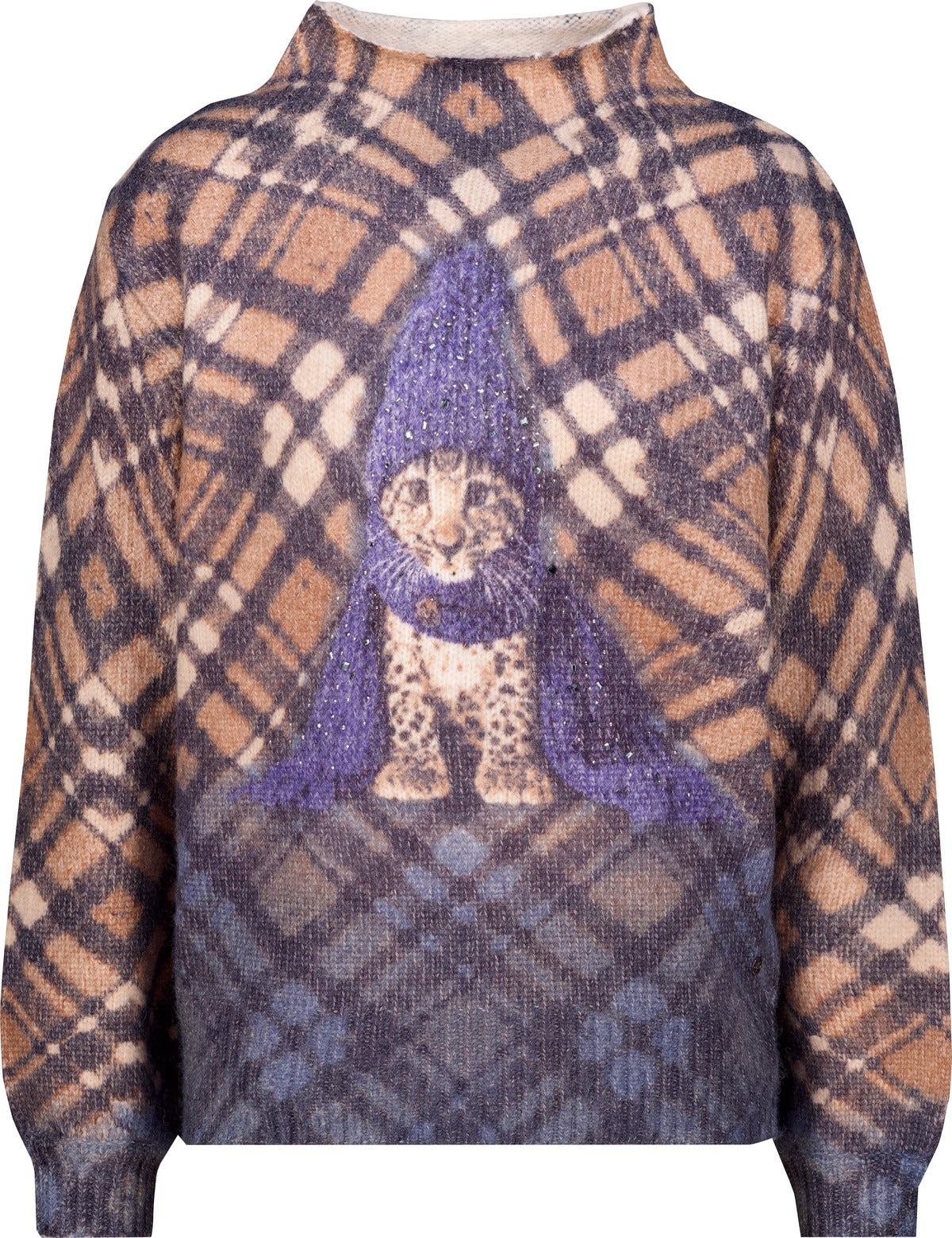 Strickpullover mit kleinem Leo-Print (Tiramisu Gemuste)