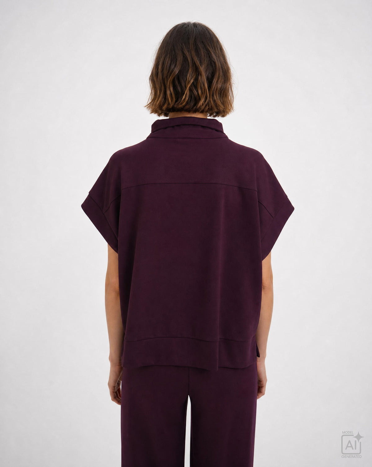Fabric Mix Jacket (Plum)