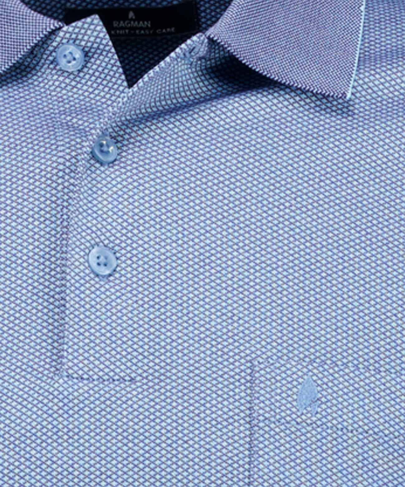 Poloshirt langarm (Blau)