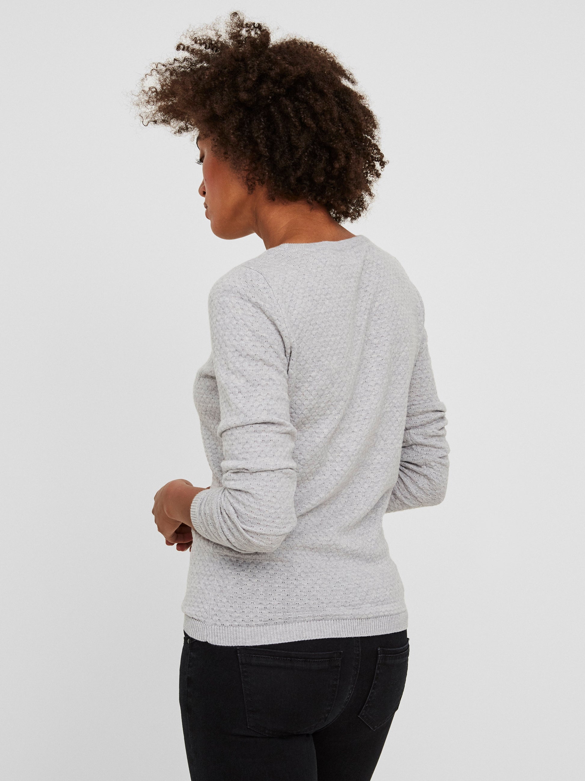 Vmcare Structure Ls O-neck Blou Noos (Light Grey Me)