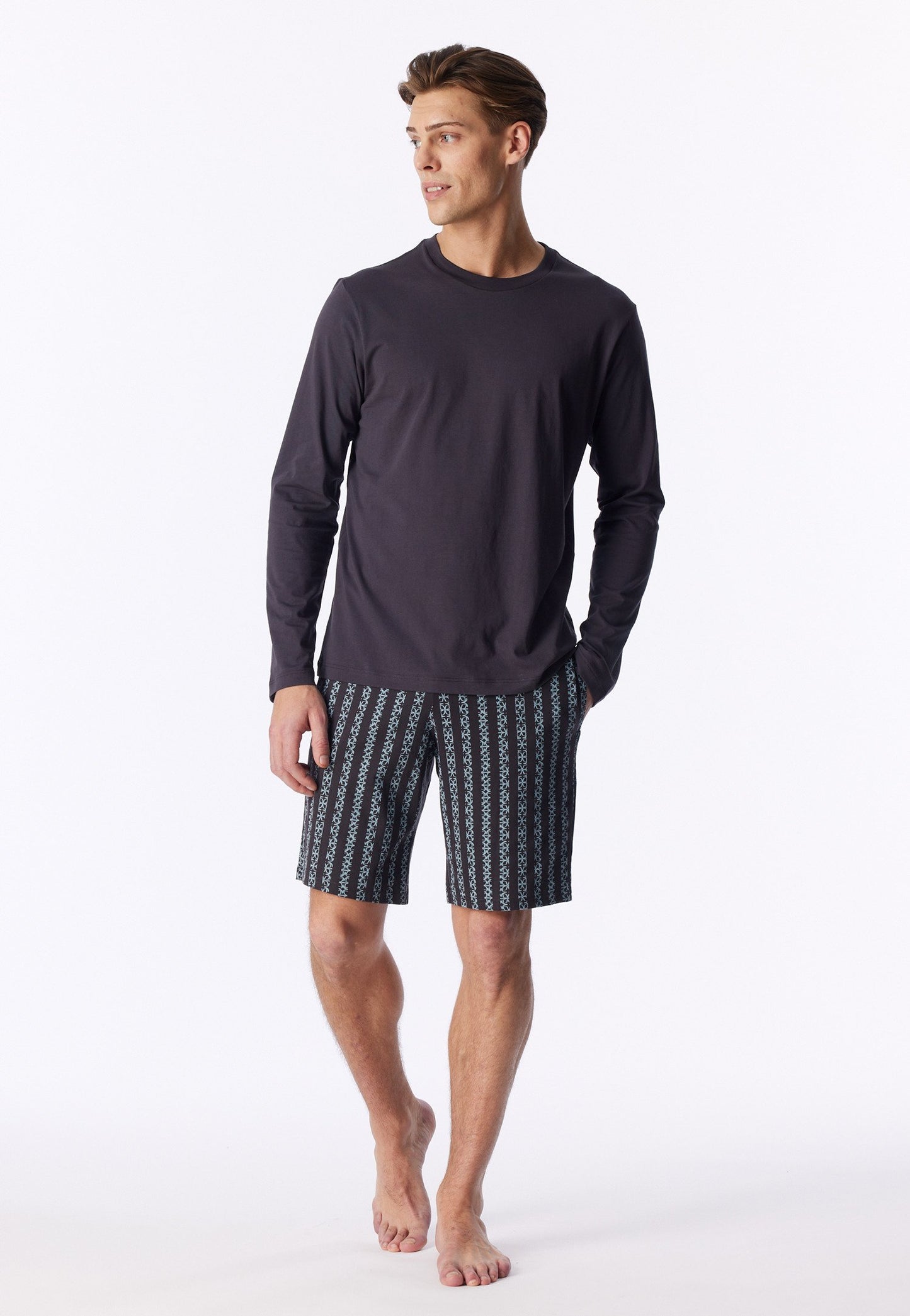 Langarmshirt Rundhals (Graphit)