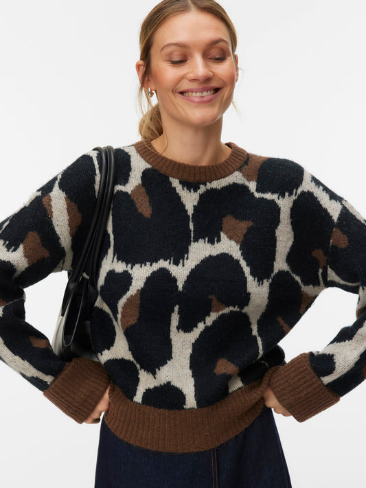 Vmleonie Ls O-neck Pullover Boo (Cocoa Brow)