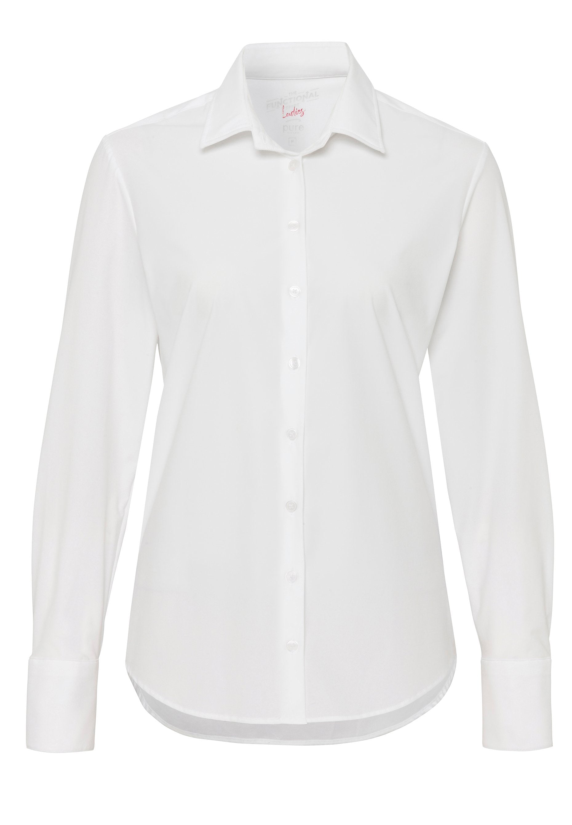 PURE- Functional Bluse Langarm (Uni Weiß)