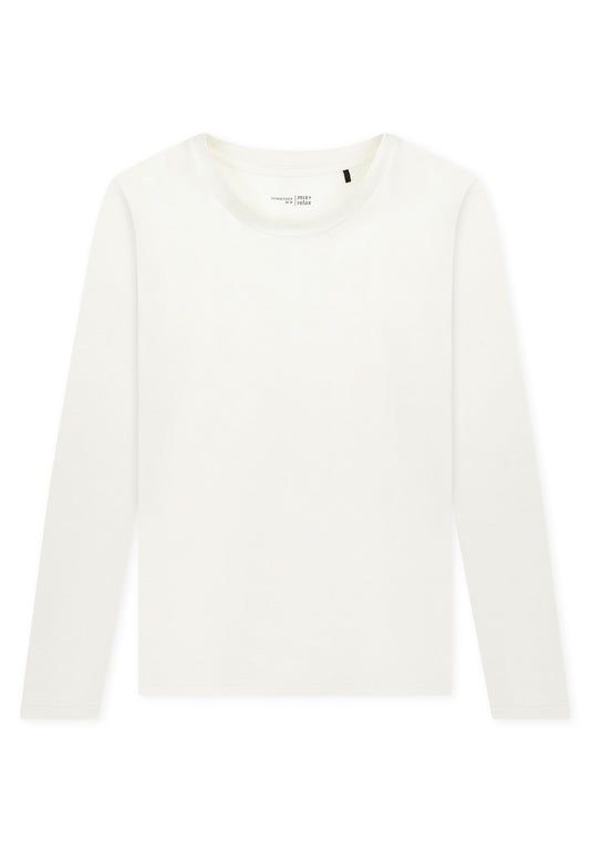 Shirt langarm Rundhals (Naturweiss)