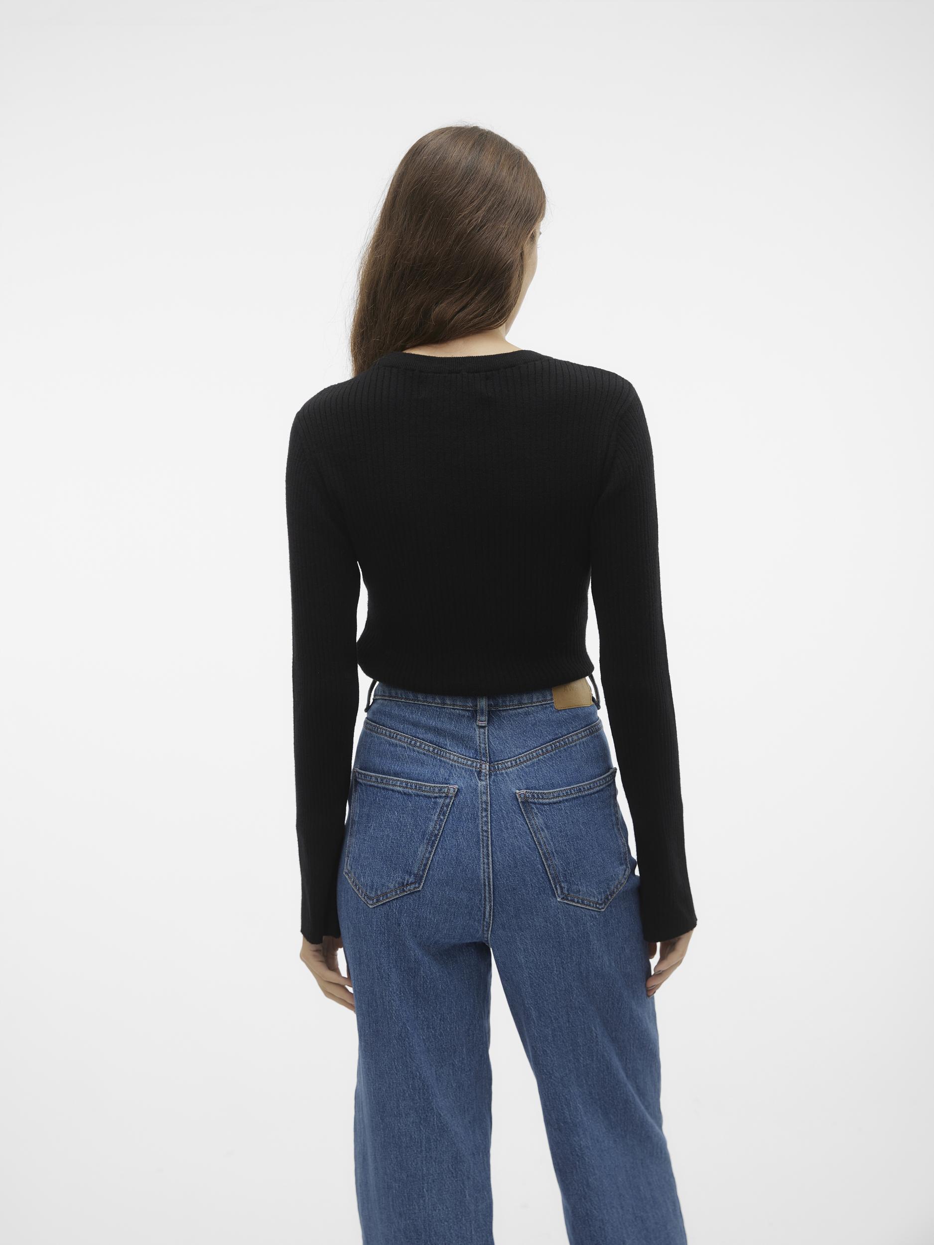 Vmgold Rib Ls O-neck Pullover (Birch/w. B)