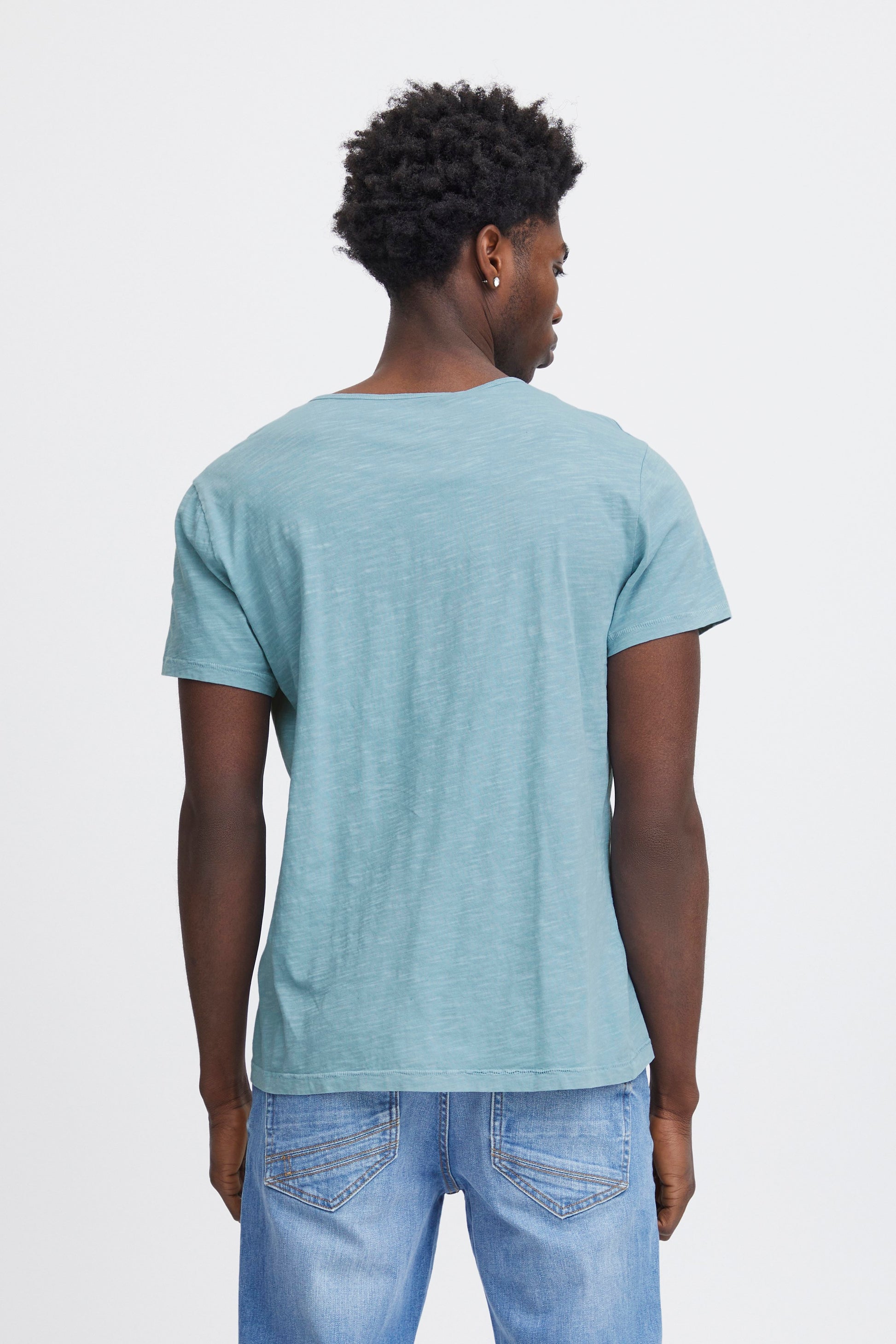 BHAshton split neck tee (Dusty Blue)