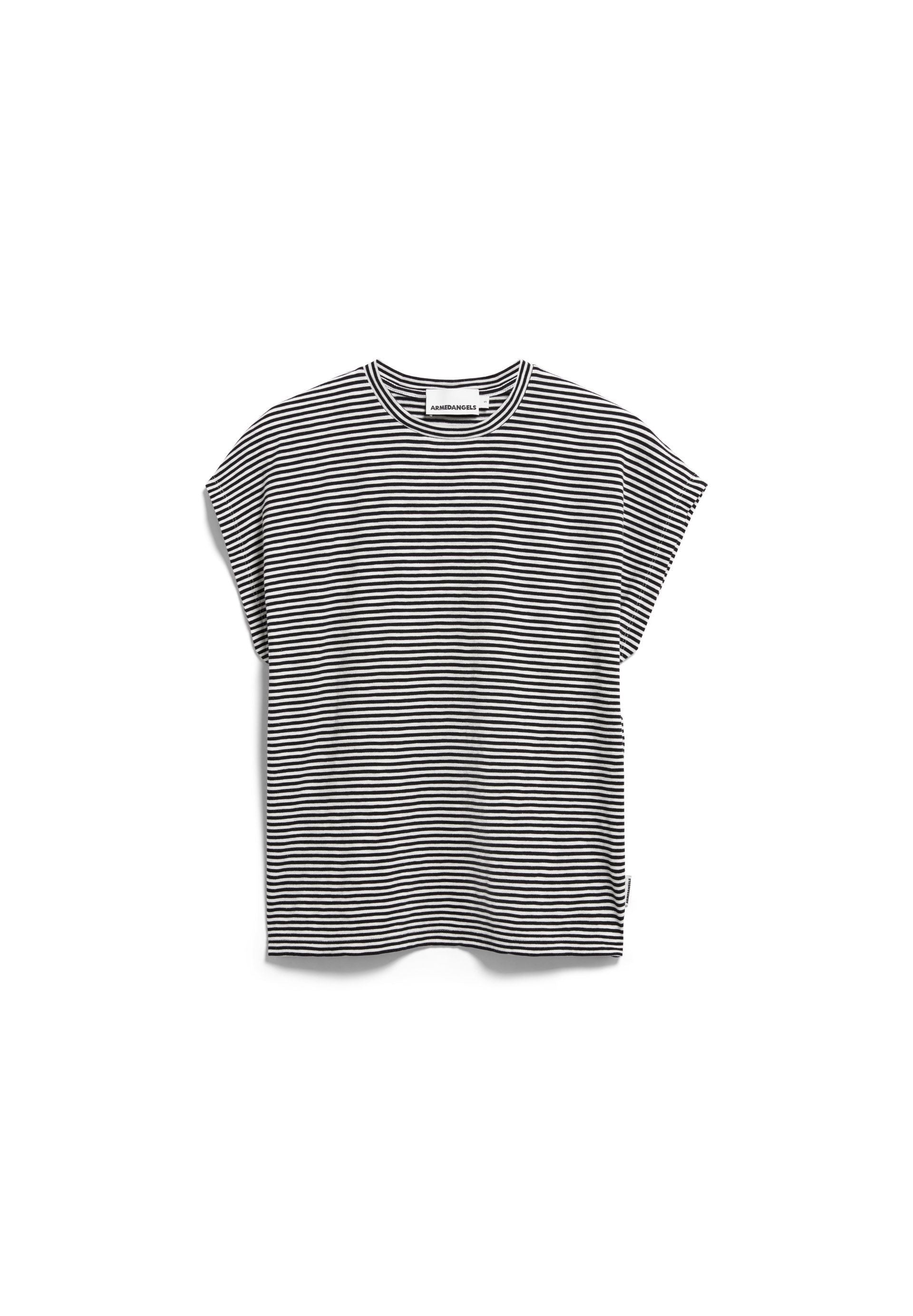 Gestreiftes Jersey T-shirt (Black-oatmilk)