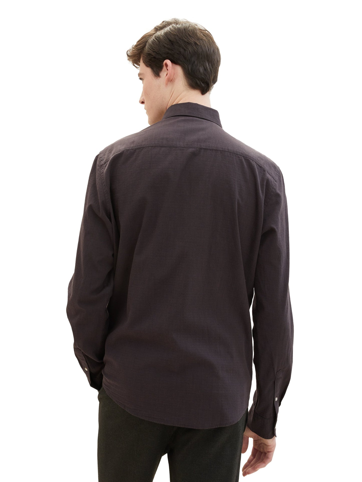 structured shirt (Black Herringb)
